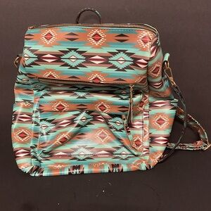 Aztec Western  Patterned Backpack, With Lots Of Pockets